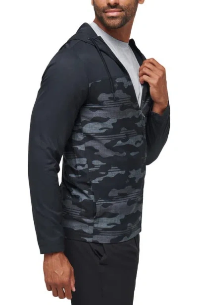 Travismathew Camo Zip Hoodie In Black