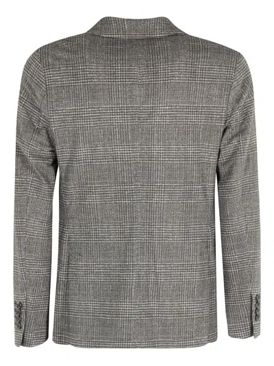Circolo 1901 Double-breasted Tailored Jacket With Classic Check Pattern In Gray
