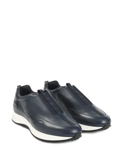 John Lobb Stylish Sneakers With Contrast Sole And Pull Tab In Blue