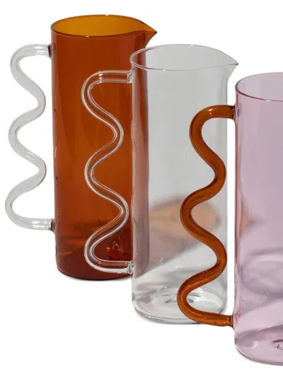 Sophie Lou Jacobsen Wave Glass Pitcher (25cm X 10cm) In Orange