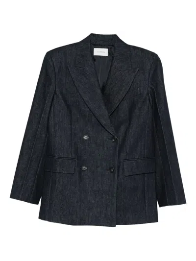 Sportmax Double-breasted Long Sleeve Blazer In Blue
