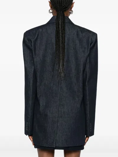 Sportmax Double-breasted Long Sleeve Blazer In Blue