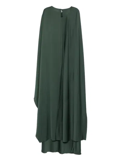 Simkhai Izel Cape-effect Satin Gown In Green