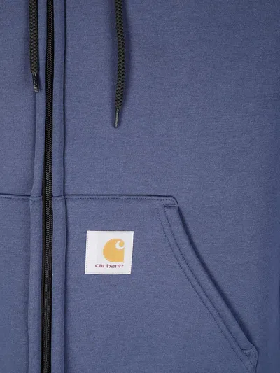 Carhartt Hooded Sweatshirt With Drawstring And Logo Patch In Blue