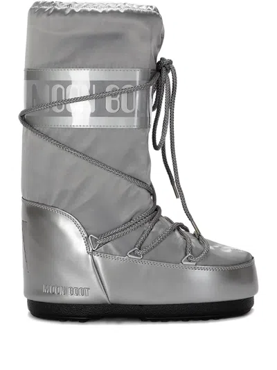 Moon Boot Water-repellent Ankle Boots With Lace Closure In Gray