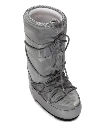 Moon Boot Water-repellent Ankle Boots With Lace Closure In Gray