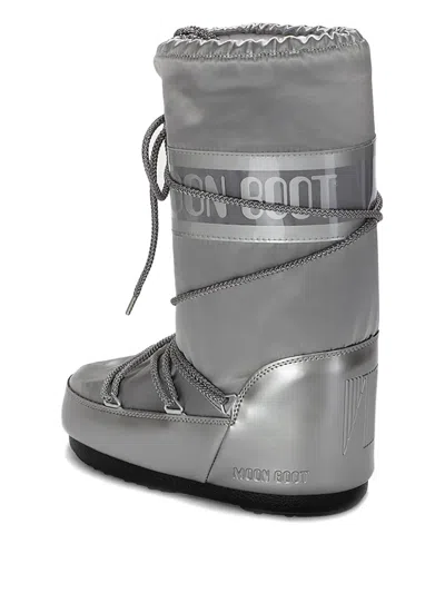 Moon Boot Water-repellent Ankle Boots With Lace Closure In Gray