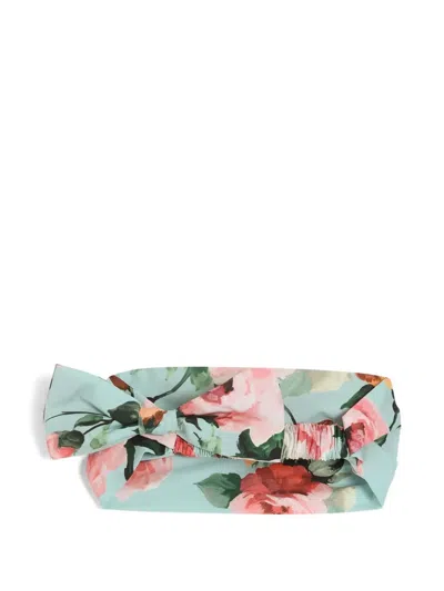 Dolce & Gabbana Floral-print Headband In Green