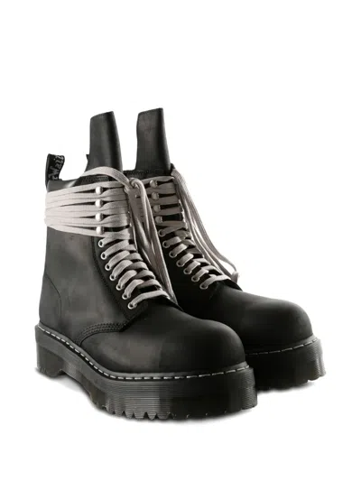 Dr. Martens X Rick Owens Quad Sole Steel Toe Boots In Black