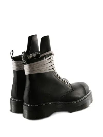Dr. Martens X Rick Owens Quad Sole Steel Toe Boots In Black
