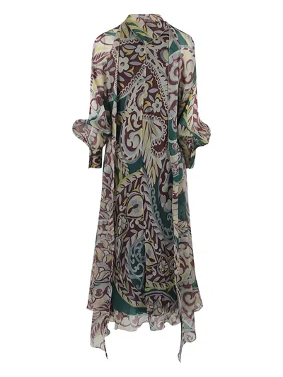 Etro Silk Dress With Paisley Print In Multi