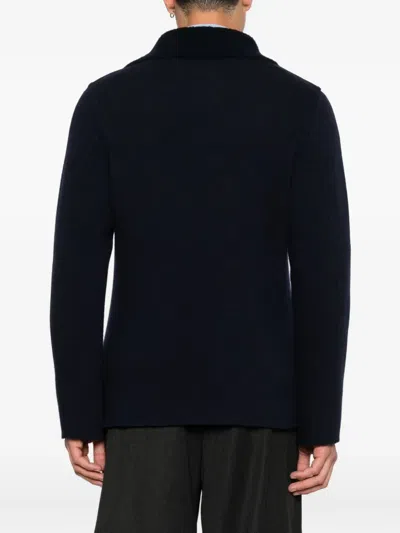 Bruno Manetti Double-breasted Peacoat In Blue