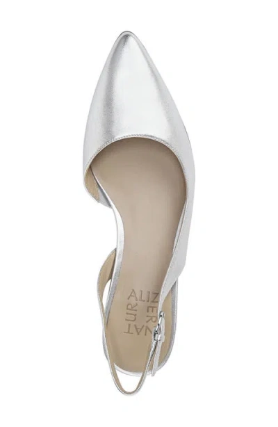 Naturalizer Banks F8333l4021 Pump Womens Silver Leather Slingback Gal1698 In Silver