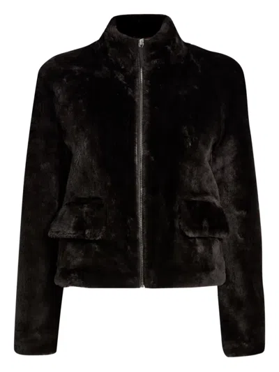 Proenza Schouler White Label Scarlett Shearling Jacket In Black