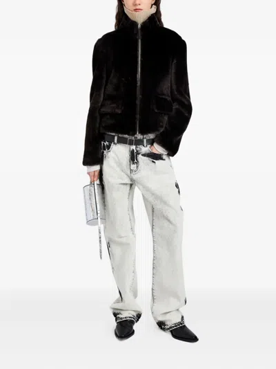 Proenza Schouler White Label Scarlett Shearling Jacket In Black