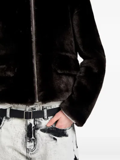 Proenza Schouler White Label Scarlett Shearling Jacket In Black