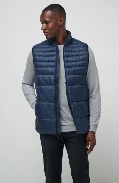 Travismathew Aves Technical Water Repellent Puffer Vest In Blue