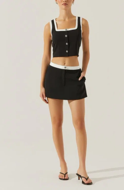 Astr The Label Rory Crop Button-up Tank In Multi