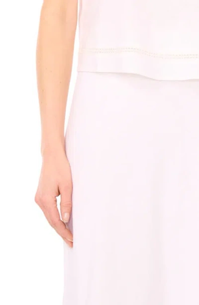 Halogen ® Ladder Stitch Accent Linen Blend T-shirt In Neutral