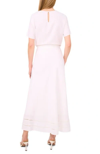 Halogen ® Ladder Stitch Accent Linen Blend T-shirt In Neutral