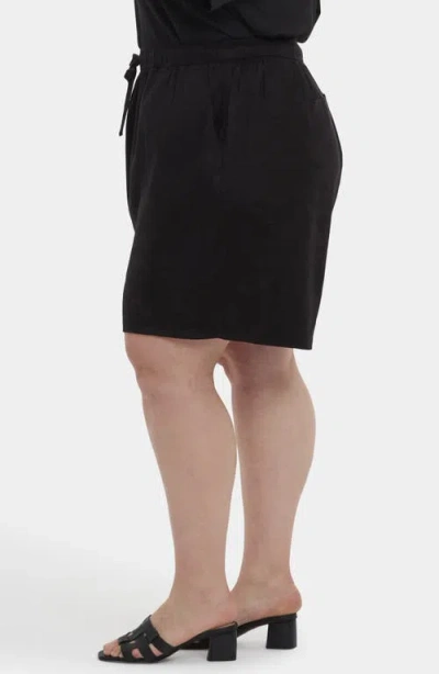 Nydj Plus Size Breezy Bermuda Drawstring Shorts In Black