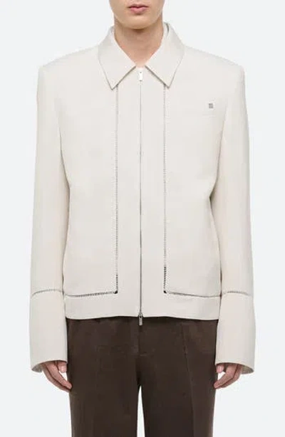 Helmut Lang Border Slub Viscose Jacket In Neutral