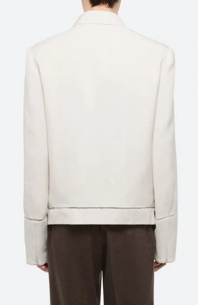 Helmut Lang Border Slub Viscose Jacket In Neutral