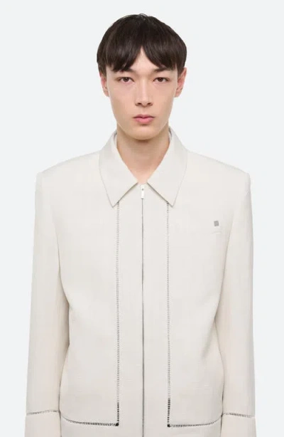 Helmut Lang Border Slub Viscose Jacket In Neutral