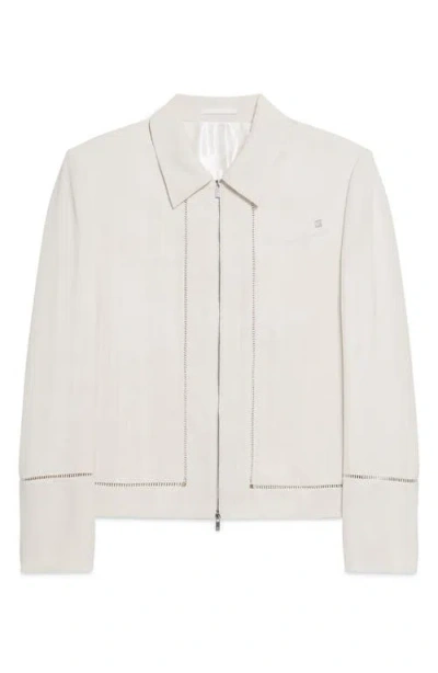 Helmut Lang Border Slub Viscose Jacket In Neutral