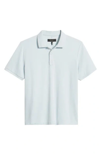 Rag & Bone Tech Pique Short Sleeve Polo Shirt In Desert Blue