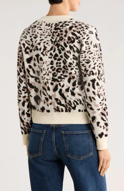Bobeau Leopard Spot Button Front Cardigan In Multi