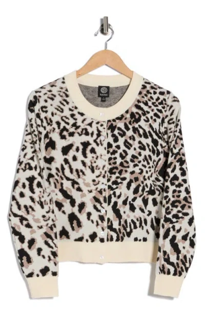 Bobeau Leopard Spot Button Front Cardigan In Multi