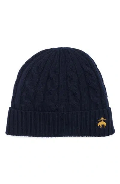 Brooks Brothers Cable Knit Beanie In Black