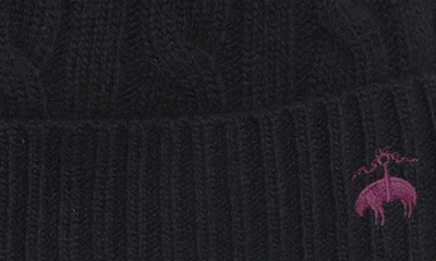 Brooks Brothers Cashmere Blend Classic Cable Hat In Black