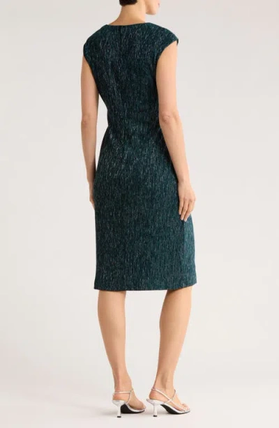 Connected Apparel Surplice V-neck Cocktail Dress In Green