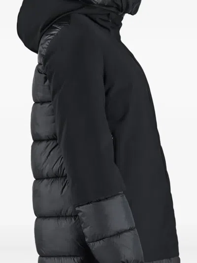 Canadian Quilted Hooded Oversized Coat In Black