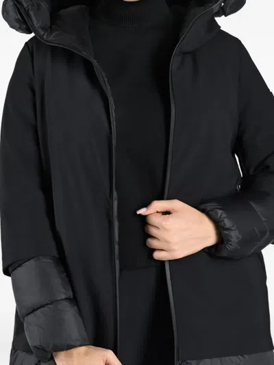 Canadian Quilted Hooded Oversized Coat In Black