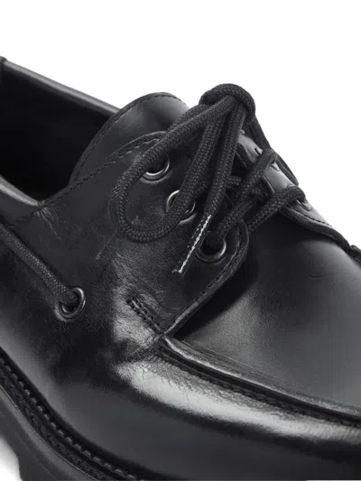 John Lobb Black Tide Dew Hide Hilly Calf Leather Derbies In Black
