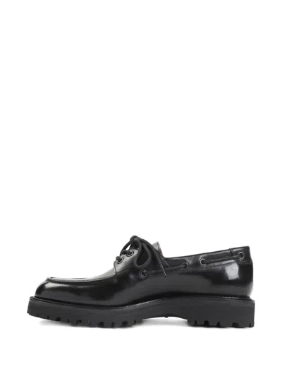 John Lobb Black Tide Dew Hide Hilly Calf Leather Derbies In Black