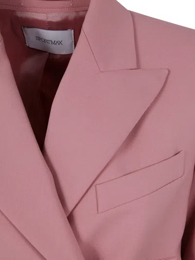 Sportmax Tailored Jacket With Notch Lapels And Pockets In Pink