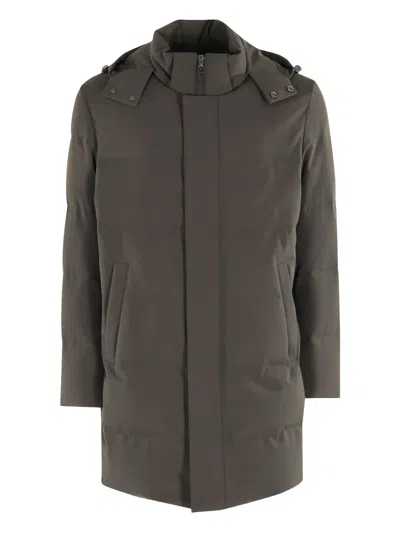Montecore Hooded Coat In Brown