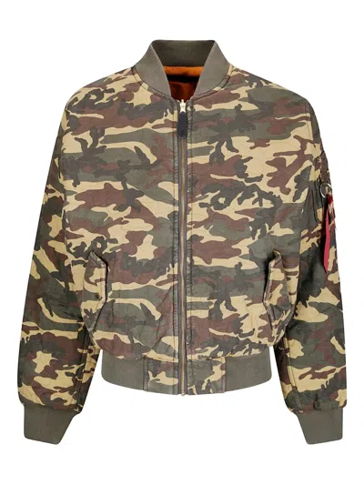 Alpha Industries Ma-1 Camouflage Jacket In Multi