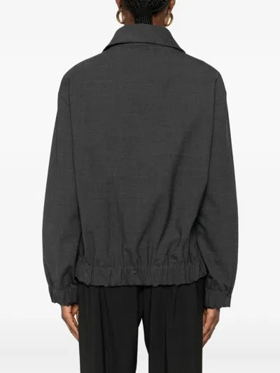 P.a.r.o.s.h Wool Bomber Jacket In Black