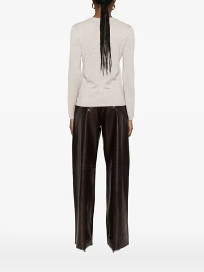 Max Mara Long-sleeved Sweater In Neutral