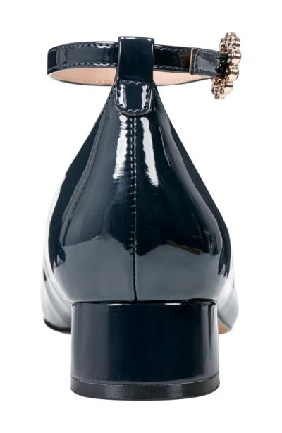 Bandolino Women's Lexy Ankle Strap Low Block Heel Pumps In Blue