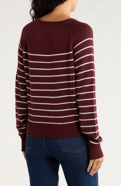 Rd Style Stripe Cotton Blend Henley Sweater In Animal Print