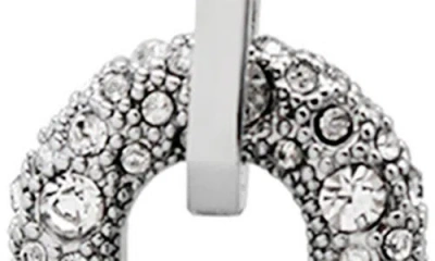 Allsaints Pavé Crystal Pendant Necklace In Metallic