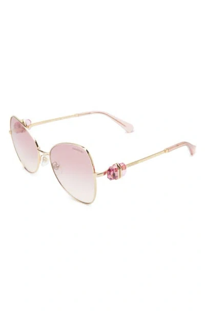 Swarovski 57mm Butterfly Sunglasses In Red