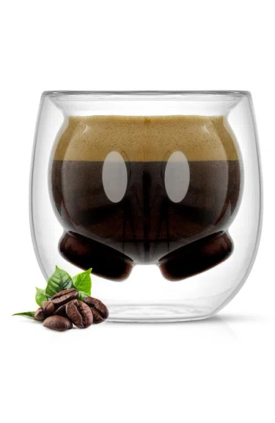 Joyjolt X Disney® Set Of 2 Mickey & Minnie Double Walled Glass Espresso Cups In Transparent