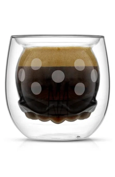 Joyjolt X Disney® Set Of 2 Mickey & Minnie Double Walled Glass Espresso Cups In Transparent